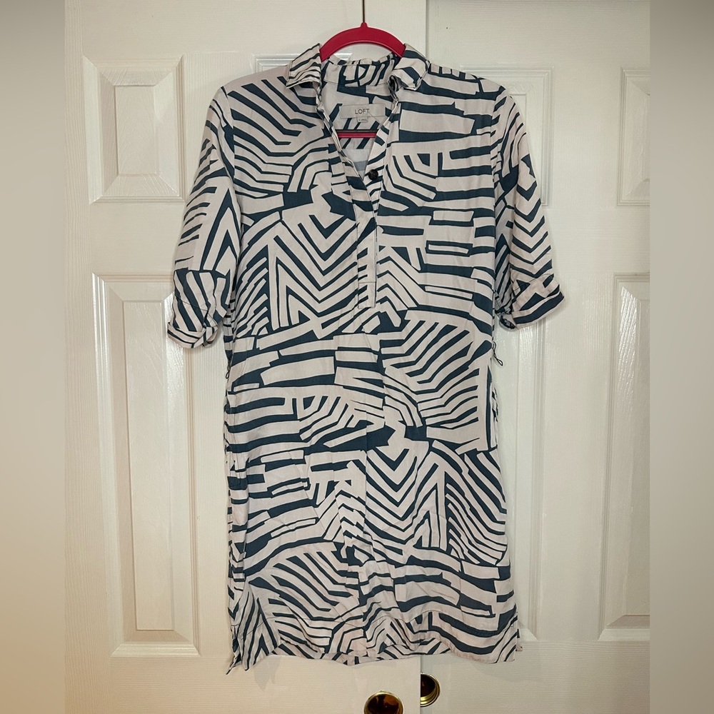 Loft animal print shift dress